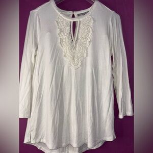Daniel Rainn Ivory Lace Accent Tunic